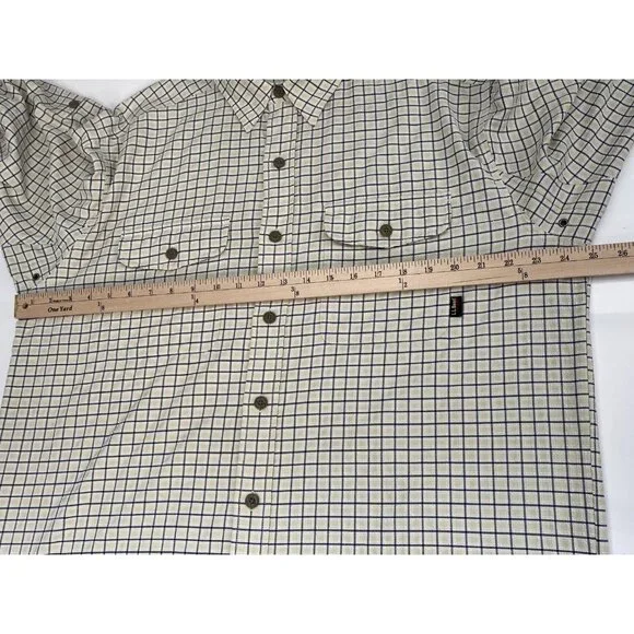 LL Bean Outdoors Textured Long Sleeve Shirt Camping Men’s L Reg Khaki Check - Picture 14 of 16